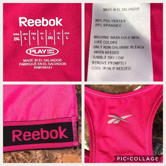 Reebok sports bra Large EUC pink racerback - Picture 3 of 13